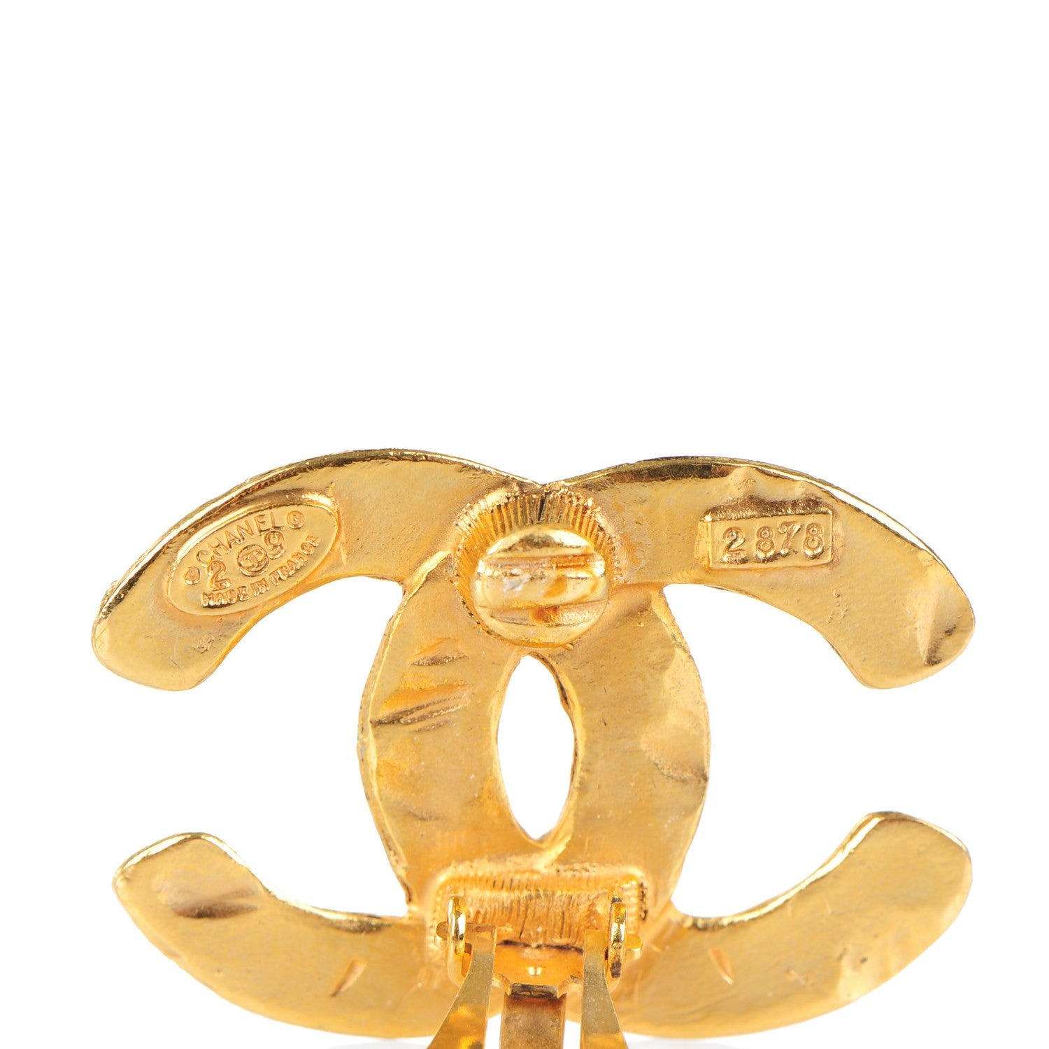 Chanel CC Woven Clip On Earrings Gold 4 of 4