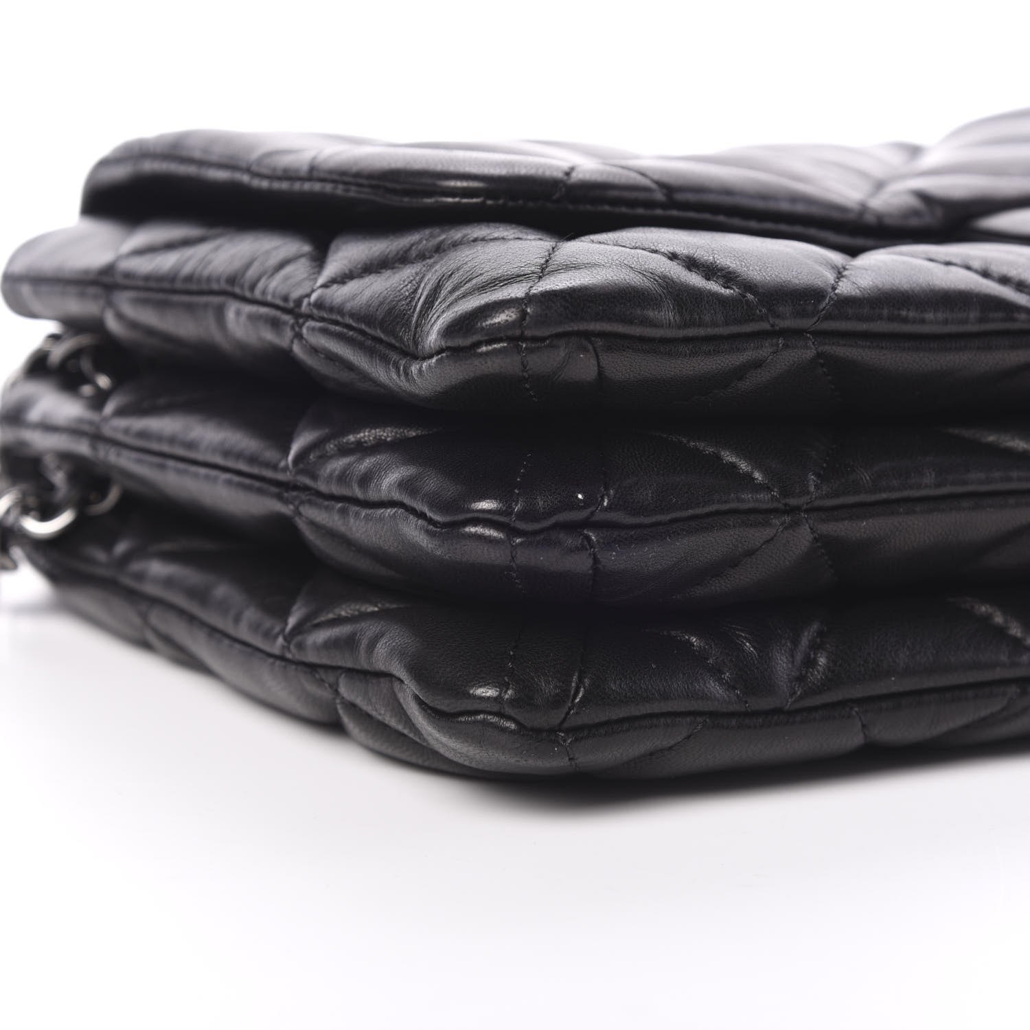 Chanel Lambskin Quilted 3 Accordion Flap Bag Black 8 of 12