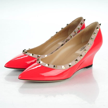 Valentino Garavani Patent Rockstud 70mm Wedges 36.5 Fragola Poudre 3 of 8