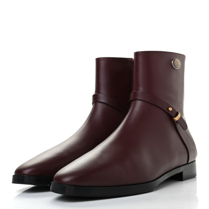 Gucci Calfskin Womens GG Ankle Boots 37.5 Vintage Bordeaux 3 of 8