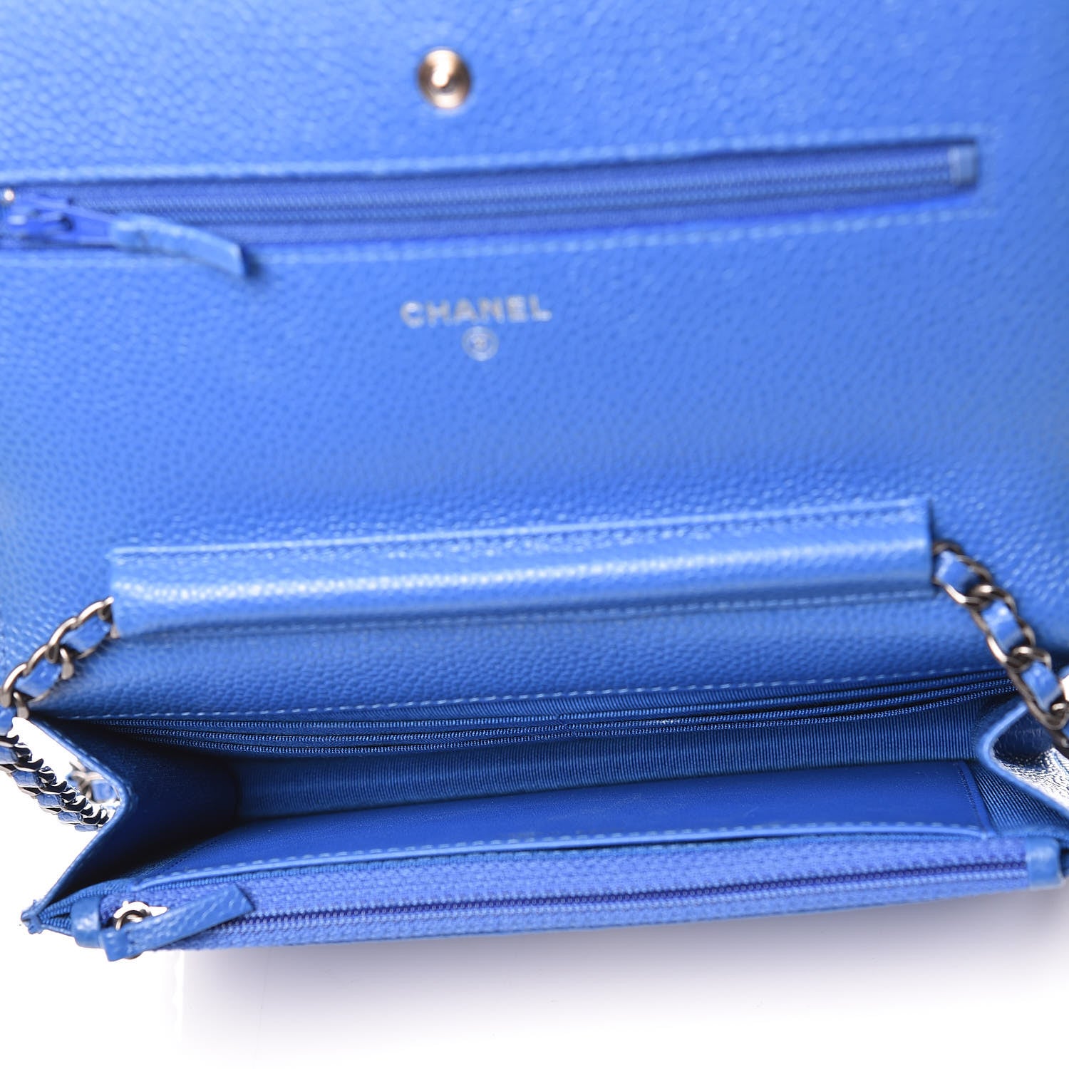 Chanel Caviar Quilted Wallet On Chain WOC Blue 7 of 11