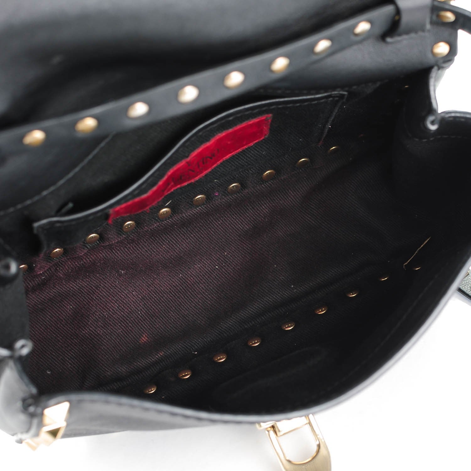 Valentino Garavani Vitello Mini Rockstud Flap Saddle Crossbody Bag Black 5 of 7