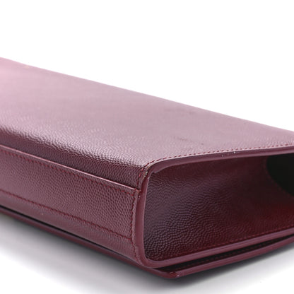 Saint Laurent Grain De Poudre Classic Monogram Cassandre Clutch Dark Red 12 of 12