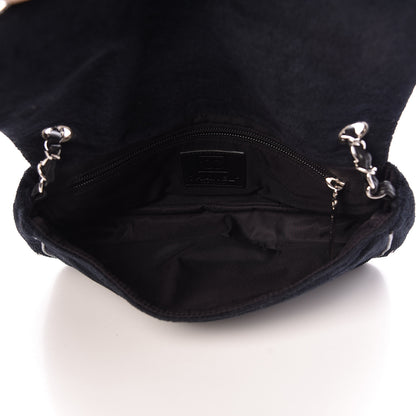 Chanel Terry Cotton PVC Perforated CC Flap Black 5 of 10
