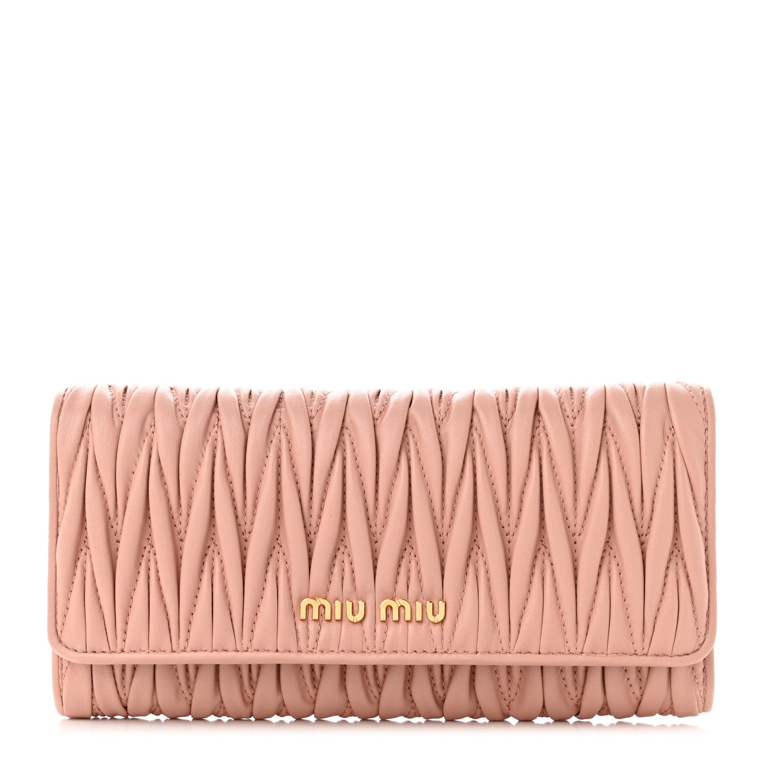 Miu Miu Nappa Matelasse Flap Wallet Orchidea 1 of 8