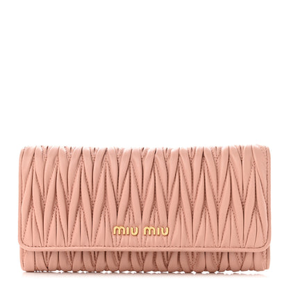 Miu Miu Nappa Matelasse Flap Wallet Orchidea 1 of 8