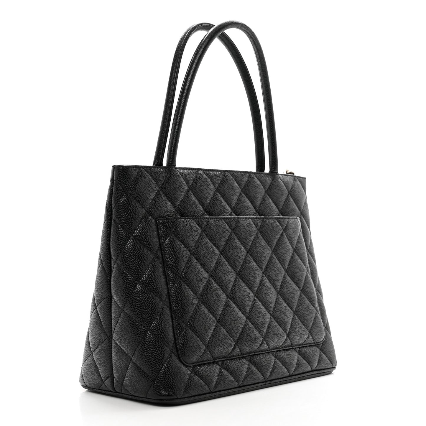 Caviar Quilted Medallion Tote Black