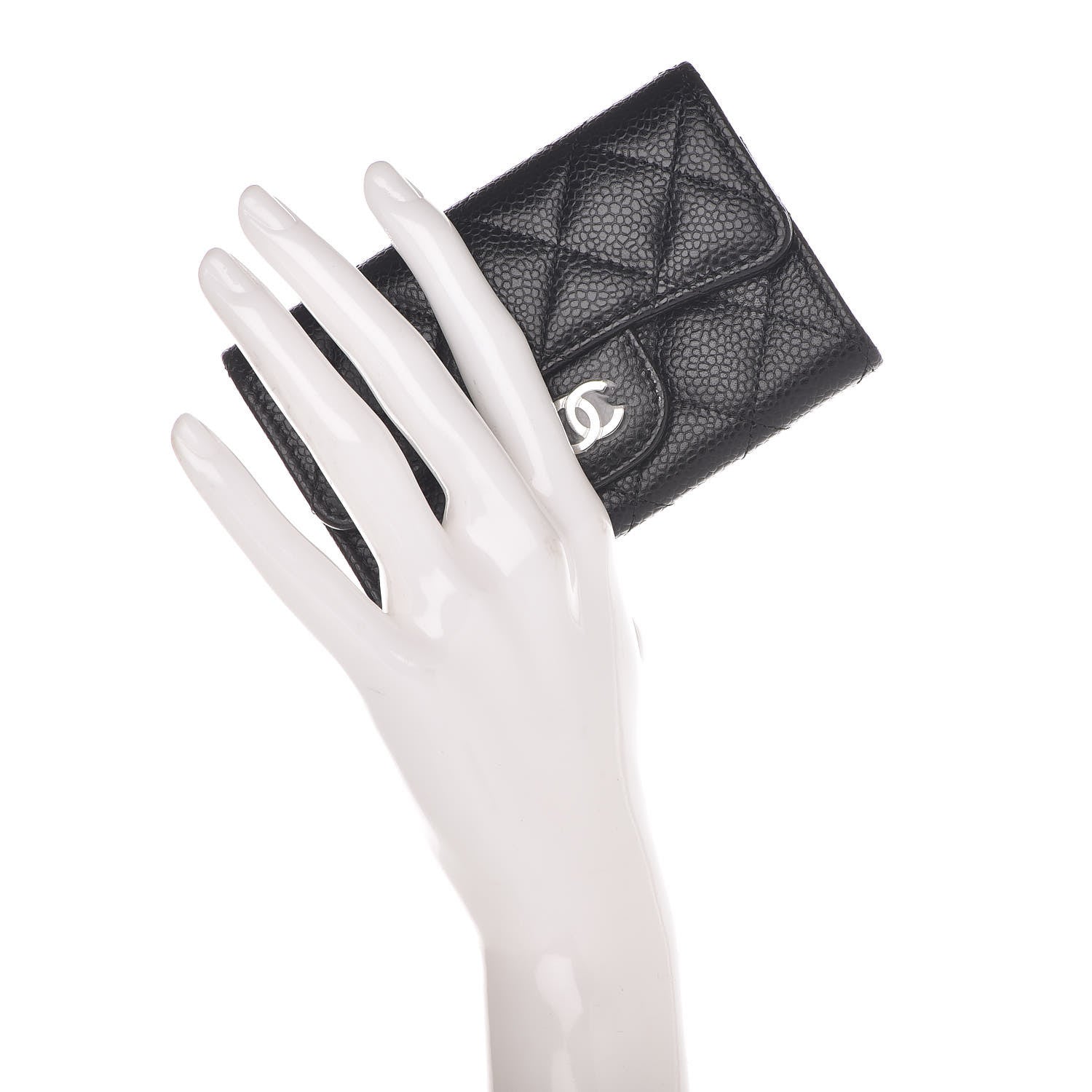 Chanel Caviar Quilted Flap Card Holder Wallet Black 2 of 9