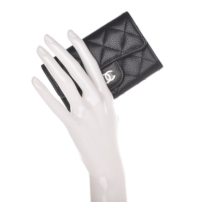 Chanel Caviar Quilted Flap Card Holder Wallet Black 2 of 9