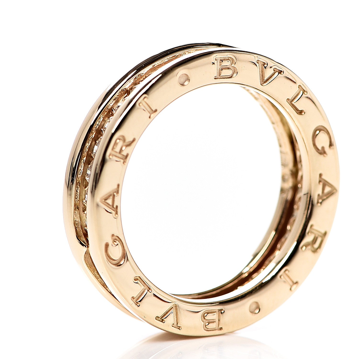 Bulgari 18K Yellow Gold Diamond B.Zero1 One-Band Pave Ring 50 5.25 3 of 4