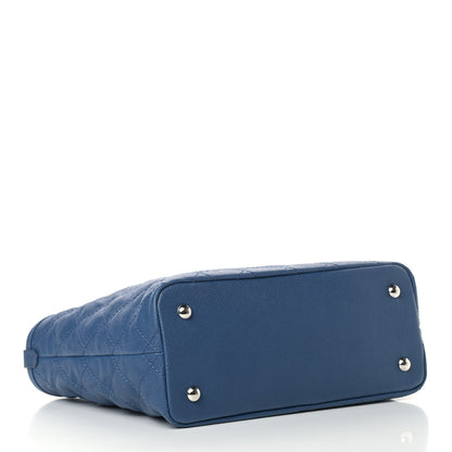 Chanel Grained Calfskin Quilted Small Daily Shopping Tote Blue 5 of 12