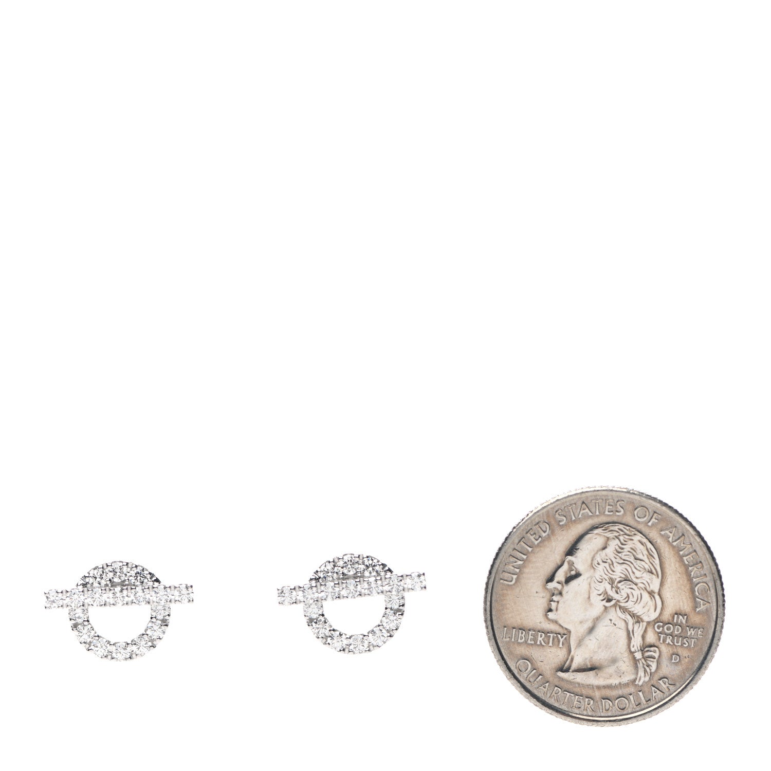 Hermes 18K White Gold Diamond Finesse Earrings 2 of 5