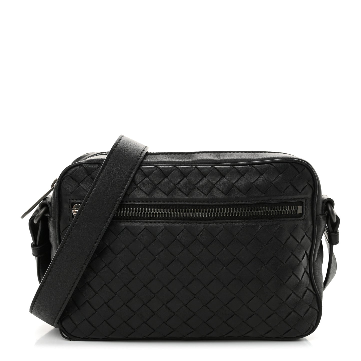 Nappa Intrecciato Crossbody Messenger Ebano