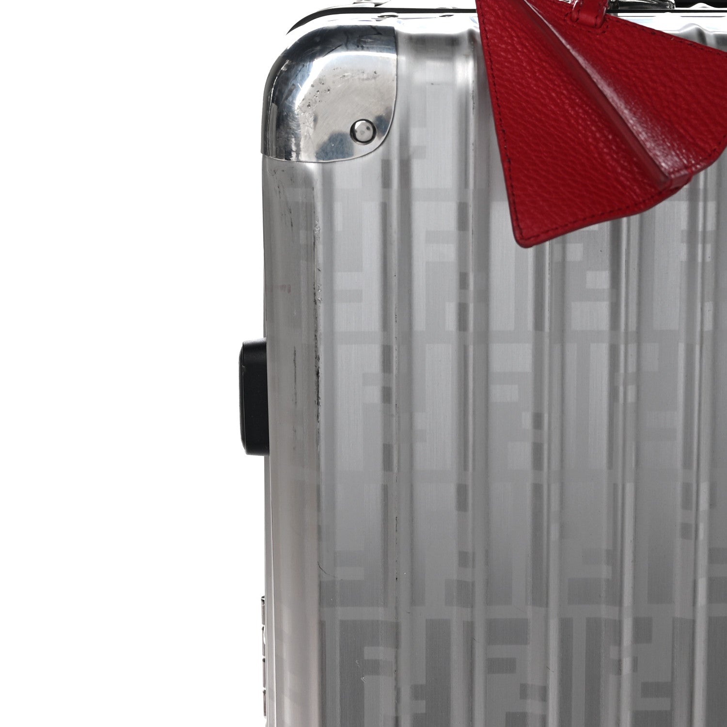 Fendi X RIMOWA Aluminum FF Print Roll Away Carry On Luggage Silver Red 11 of 11