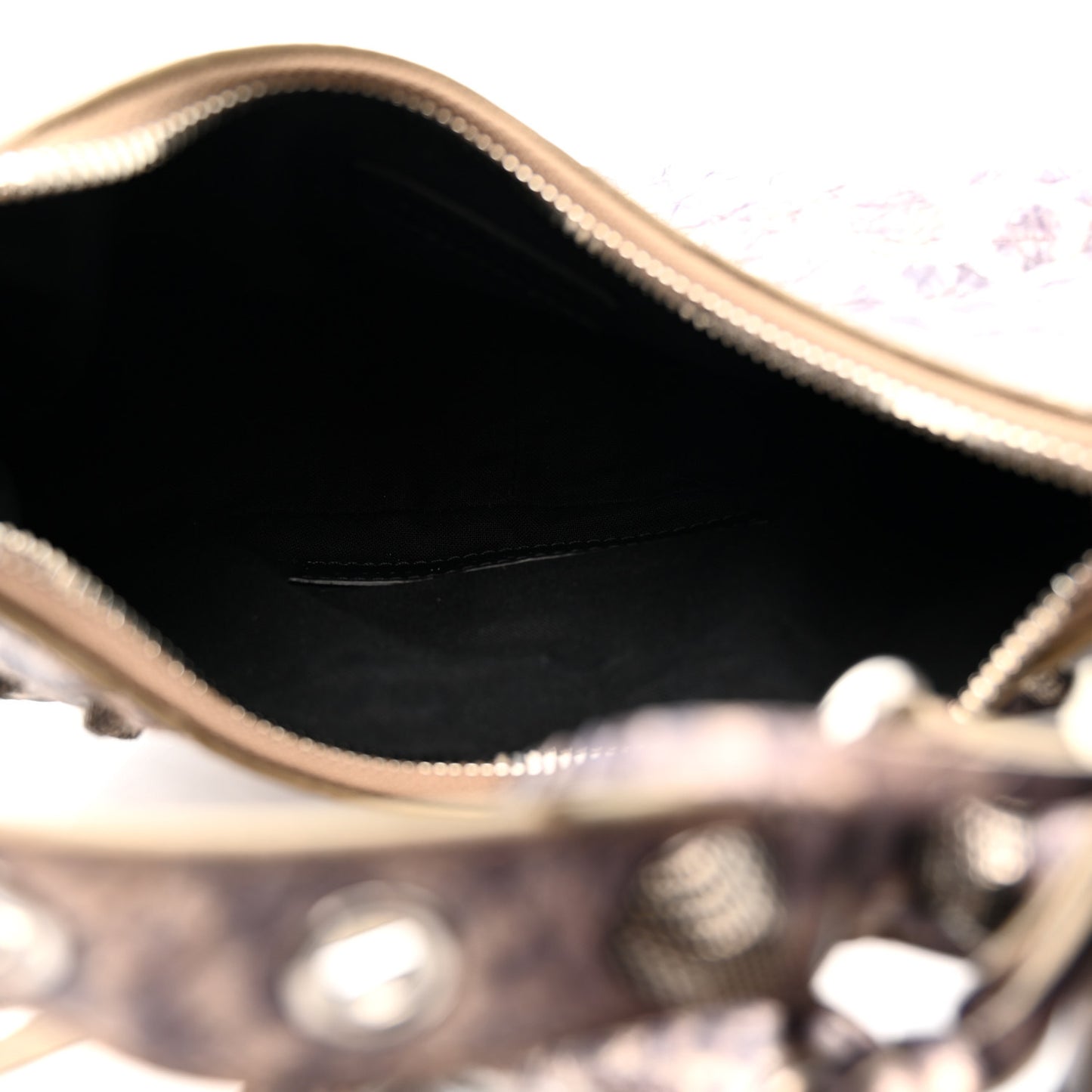 Metallic Agneau Arena Leopard Le Cagole Shoulder Bag XS Brown