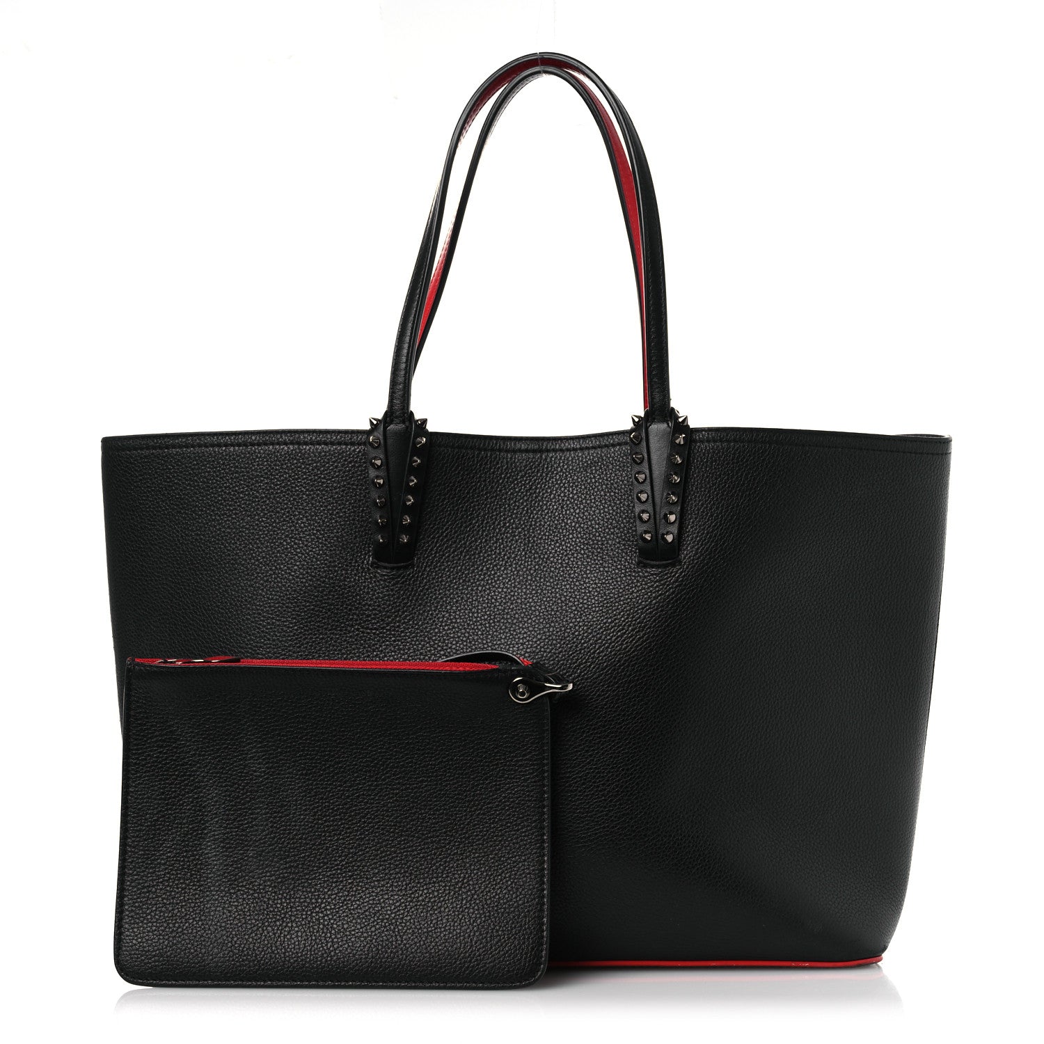 Christian Louboutin Calfskin Empire Spikes East West Cabata Tote Black 3 of 18
