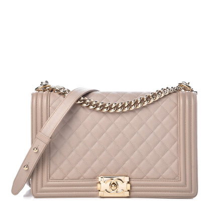 Chanel Caviar Quilted New Medium Boy Flap Dark Beige 1 of 12