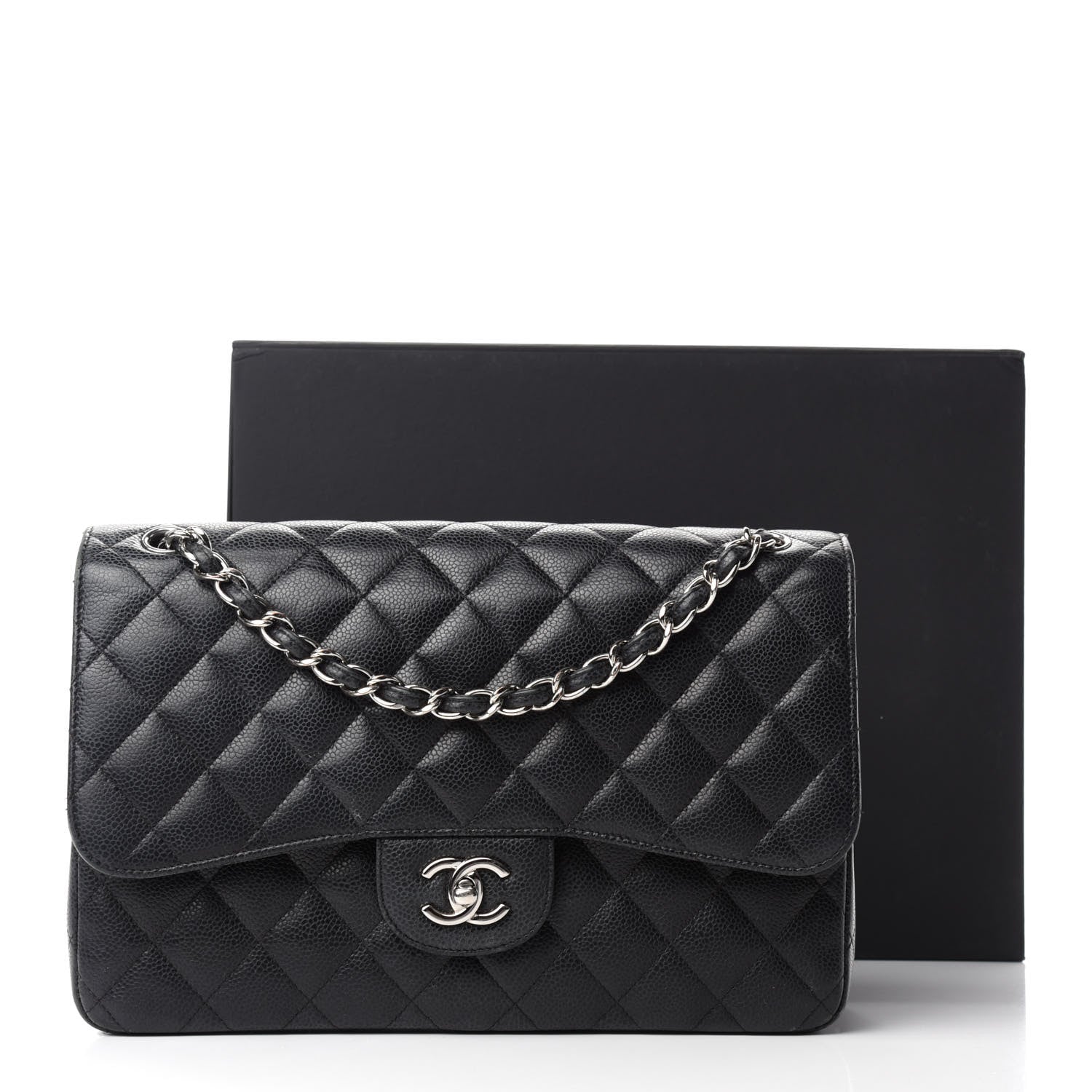 Chanel Caviar Quilted Jumbo Double Flap Black 19 of 19