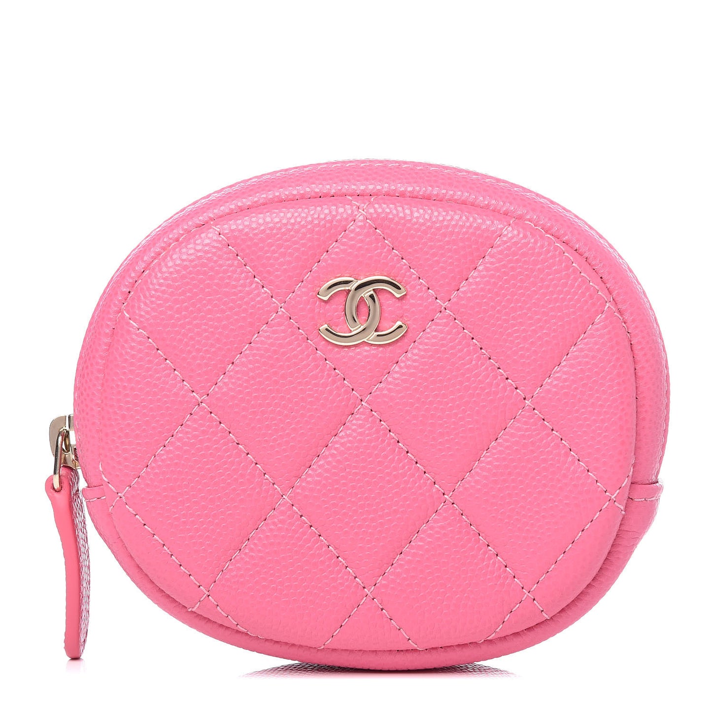 Caviar Quilted Zip Around Classic Coin Purse Pink