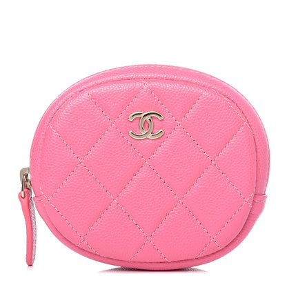 Chanel Caviar Quilted Zip Around Classic Coin Purse Pink 1 of 9