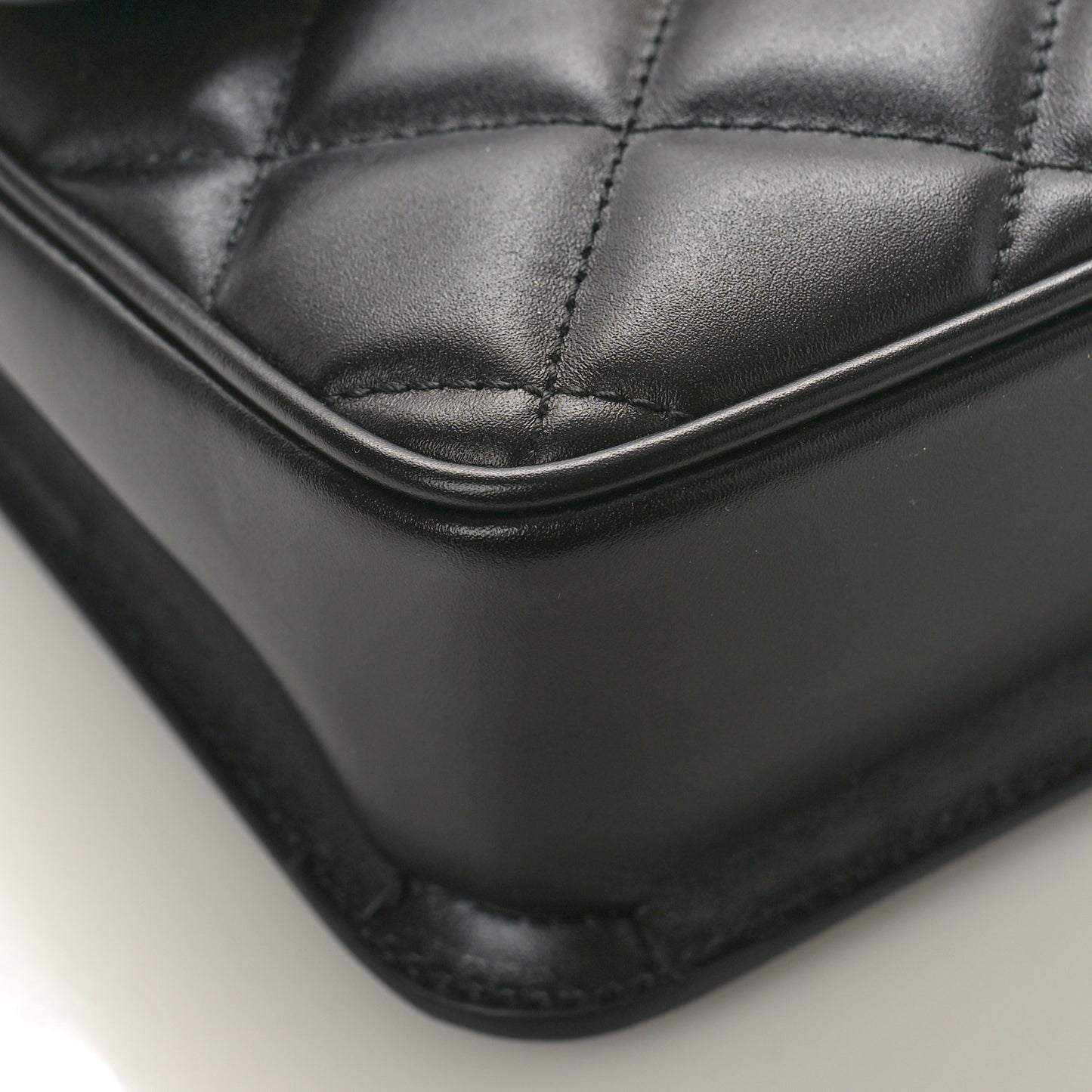 Calfskin Quilted Mini Deco Shoulder Bag Black
