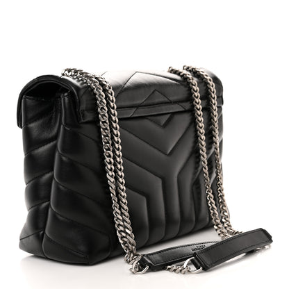 Saint Laurent Calfskin Y Quilted Monogram Small Loulou Chain Satchel Black 3 of 11