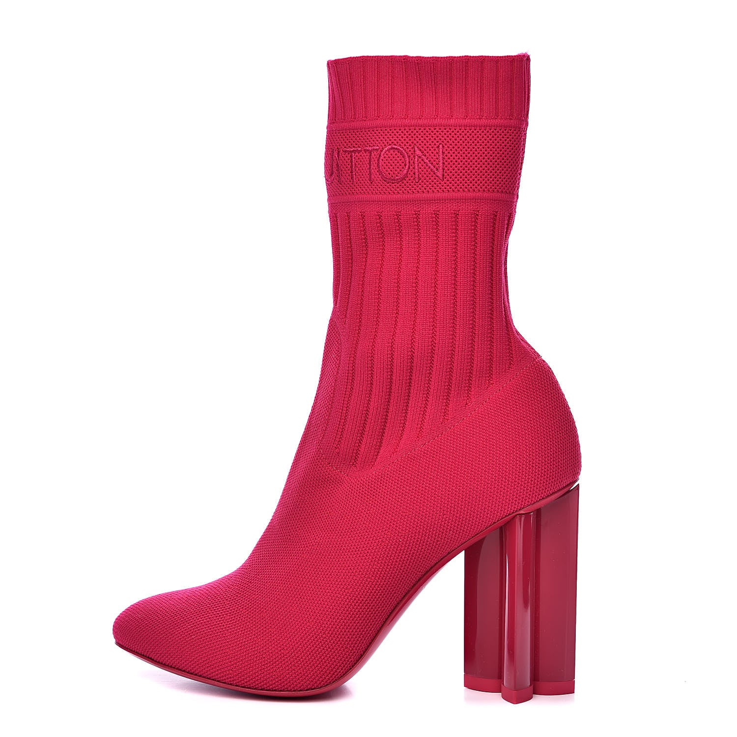 Louis Vuitton Stretch Fabric Silhouette Ankle Boot 37.5 Pink 1 of 8