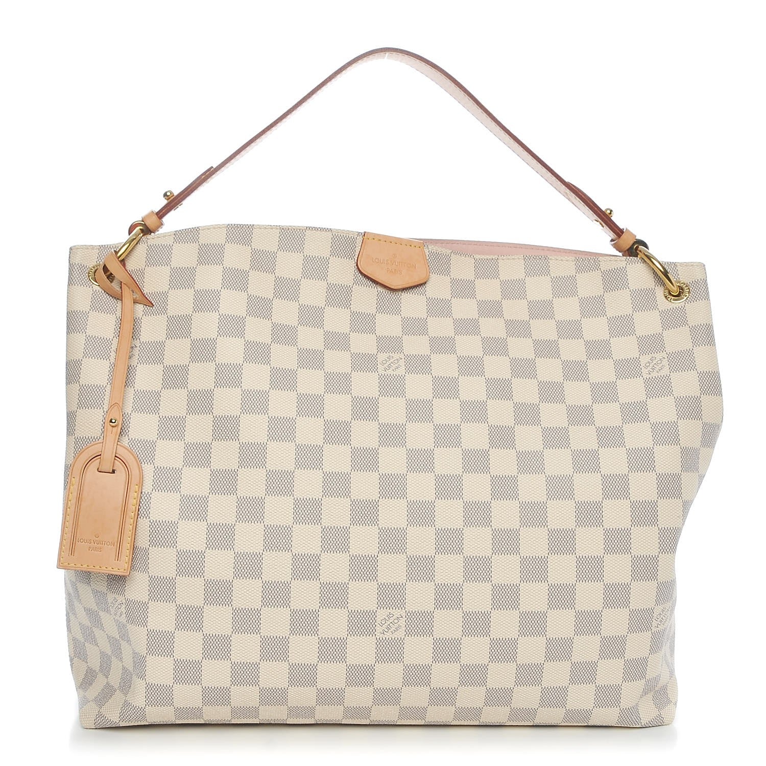Louis Vuitton Damier Azur Graceful MM Rose Ballerine 1 of 10