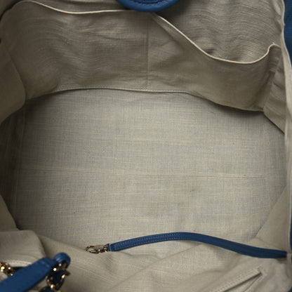 Chanel Cotton Medium Deauville Tote Blue White 6 of 12