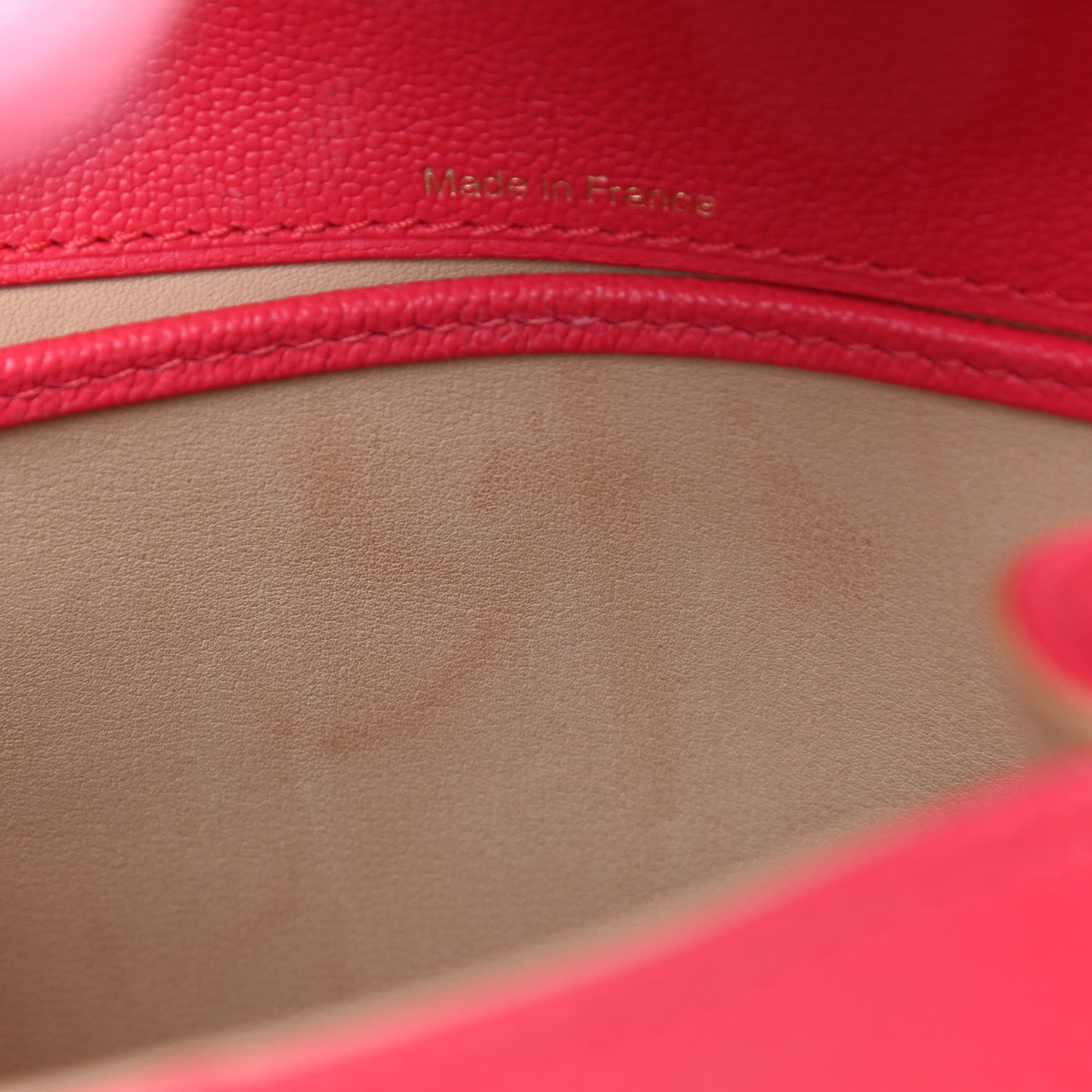 Grained Calfskin Mini Brillant Satchel Coral