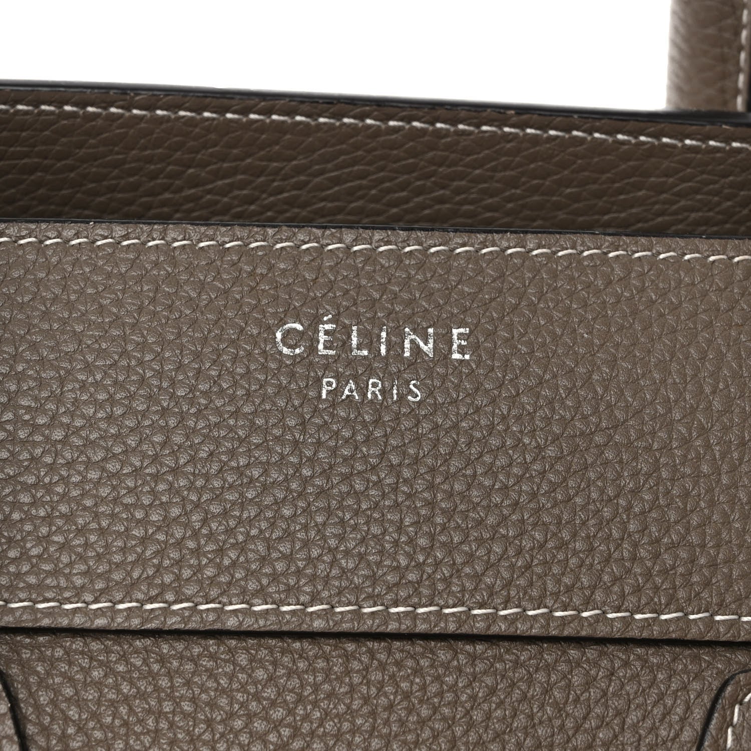 Celine Drummed Calfskin Mini Luggage Souris 7 of 9