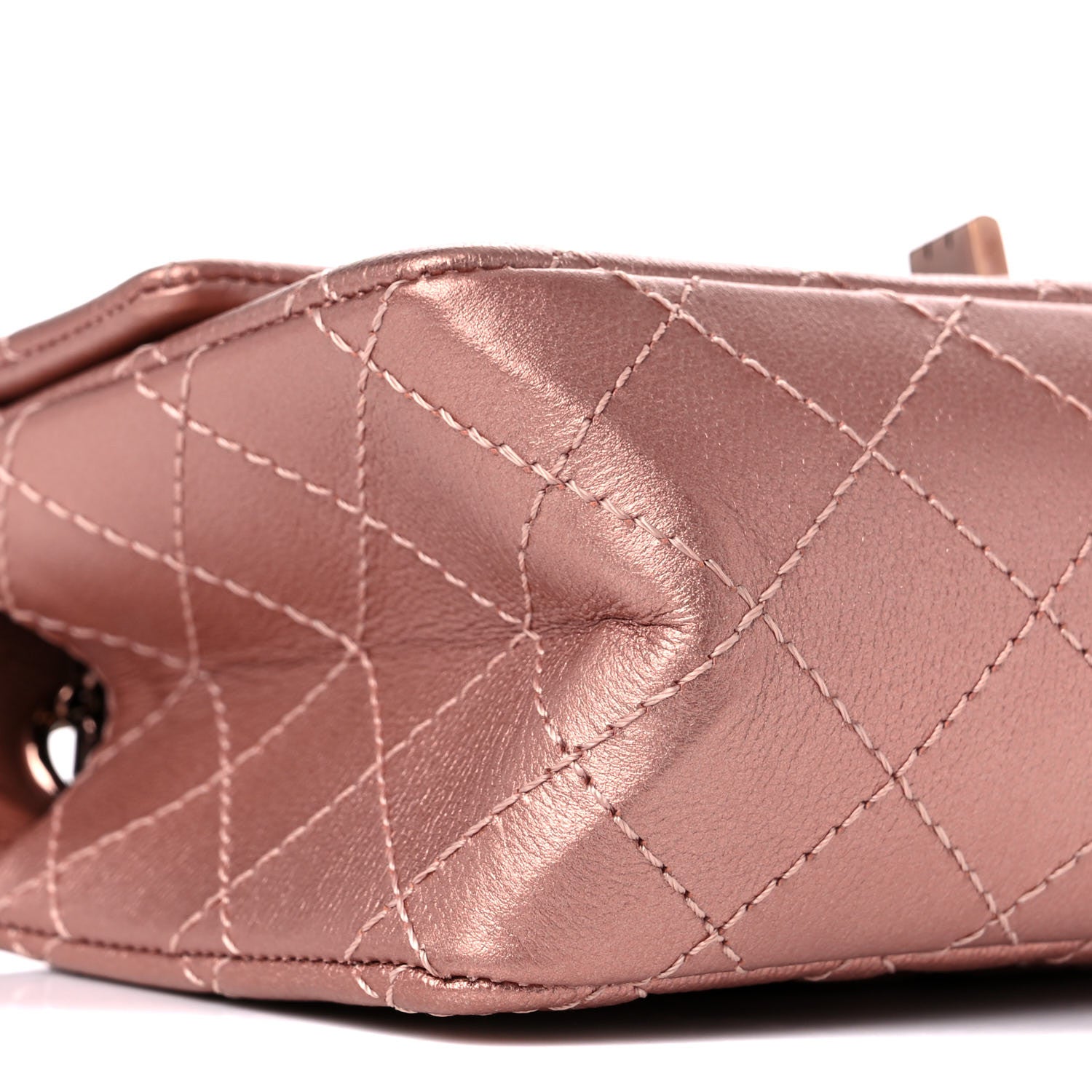 Chanel Metallic Grained Calfskin Quilted 2.55 Reissue Mini Flap Copper Pink 8 of 10
