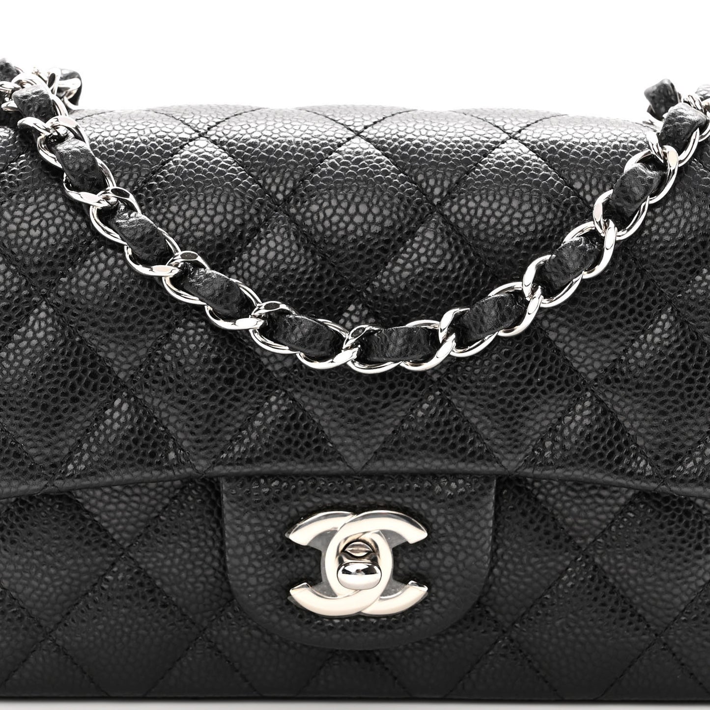 Caviar Quilted Mini Rectangular Flap Black