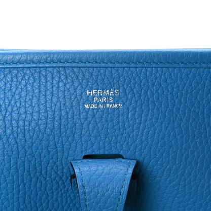 Hermes Taurillon Clemence EVELYNE III PM Bleu Zanzibar 6 of 10