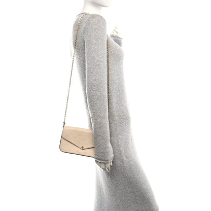 Louis Vuitton Empreinte Pochette Felicie Chain Wallet Cream 2 of 15