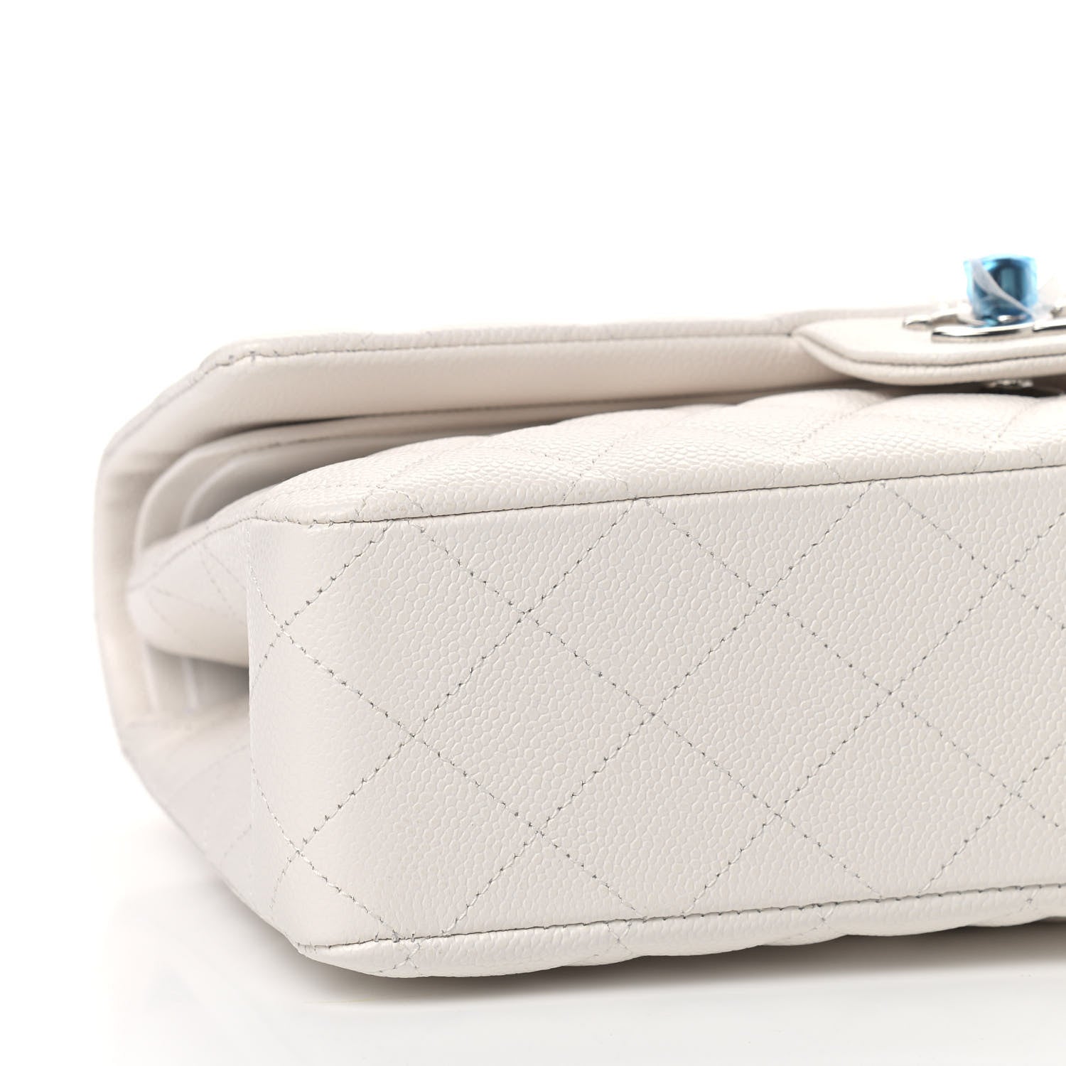 Chanel Caviar Quilted Medium Double Flap White 8 of 9