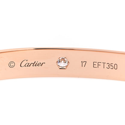 Cartier 18K Pink Gold 10 Diamond LOVE Bracelet 17 3 of 6