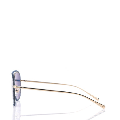 Chanel Metal Denim Pilot Sunglasses 4249-J Gold Dark Blue 3 of 6