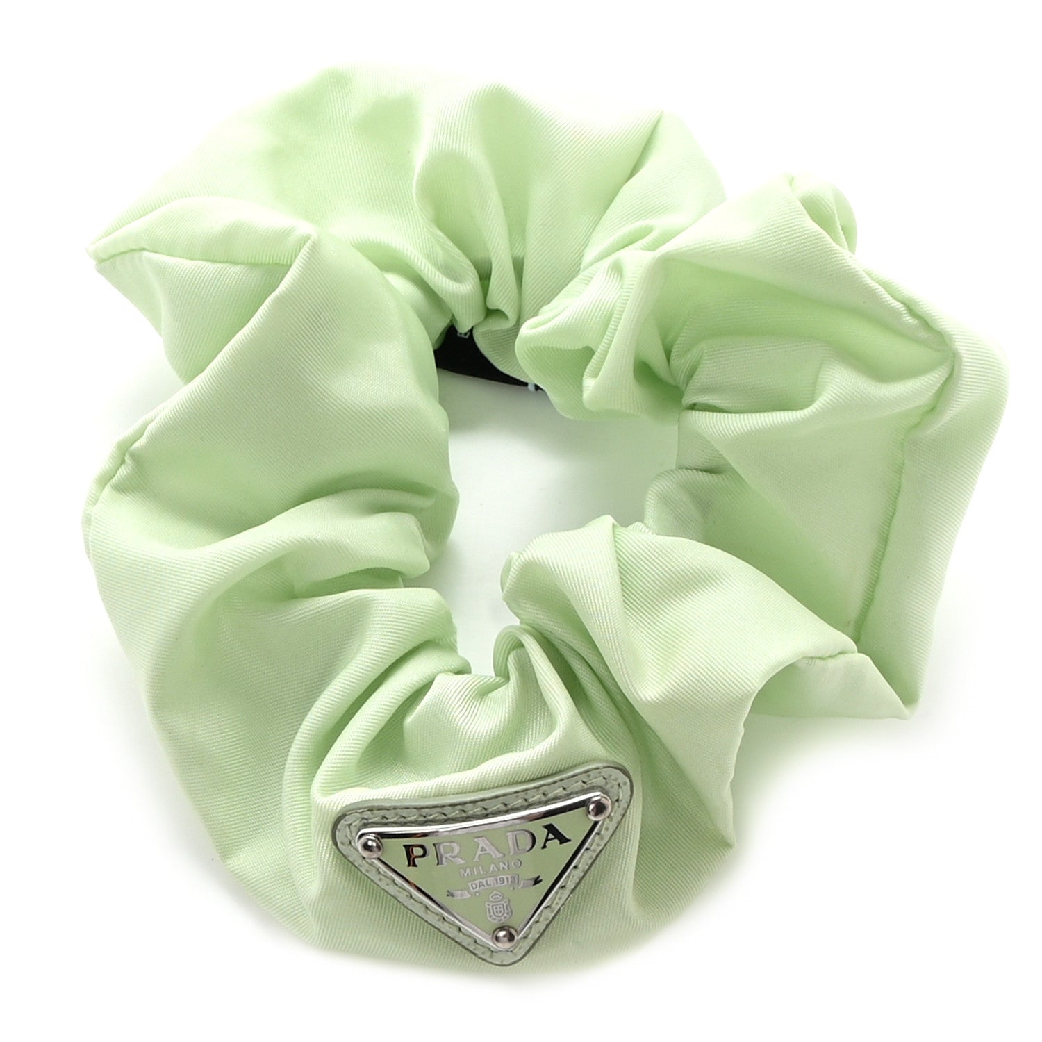 Prada Re-Nylon Metal Logo Scrunchie Aqua 1 of 3