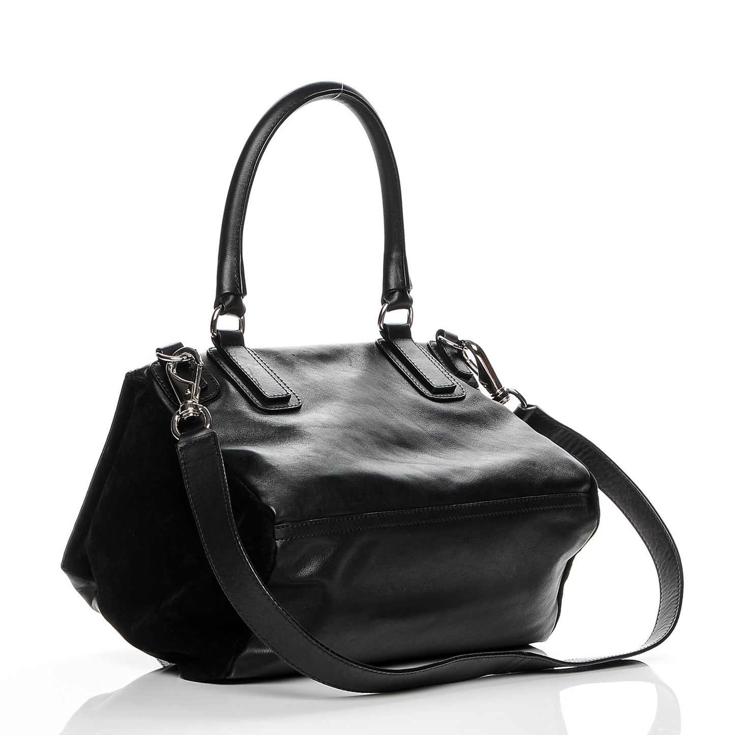 Smooth Calfskin Crocodile Embossed Medium Pandora Black