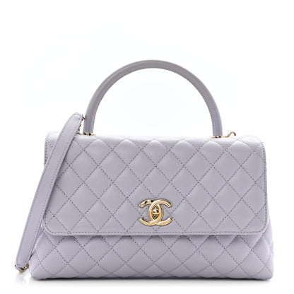 Chanel Caviar Quilted Small Coco Handle Flap Light Purple 1 of 15