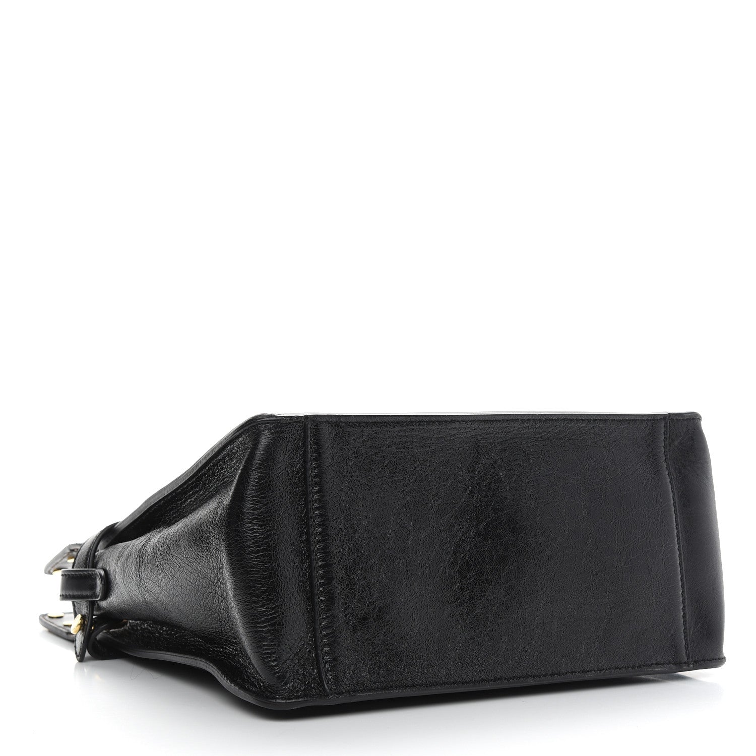 Fendi Agnello Old Shine Vitello Go Rain Small Flip Tote Black Marrone 6 of 10