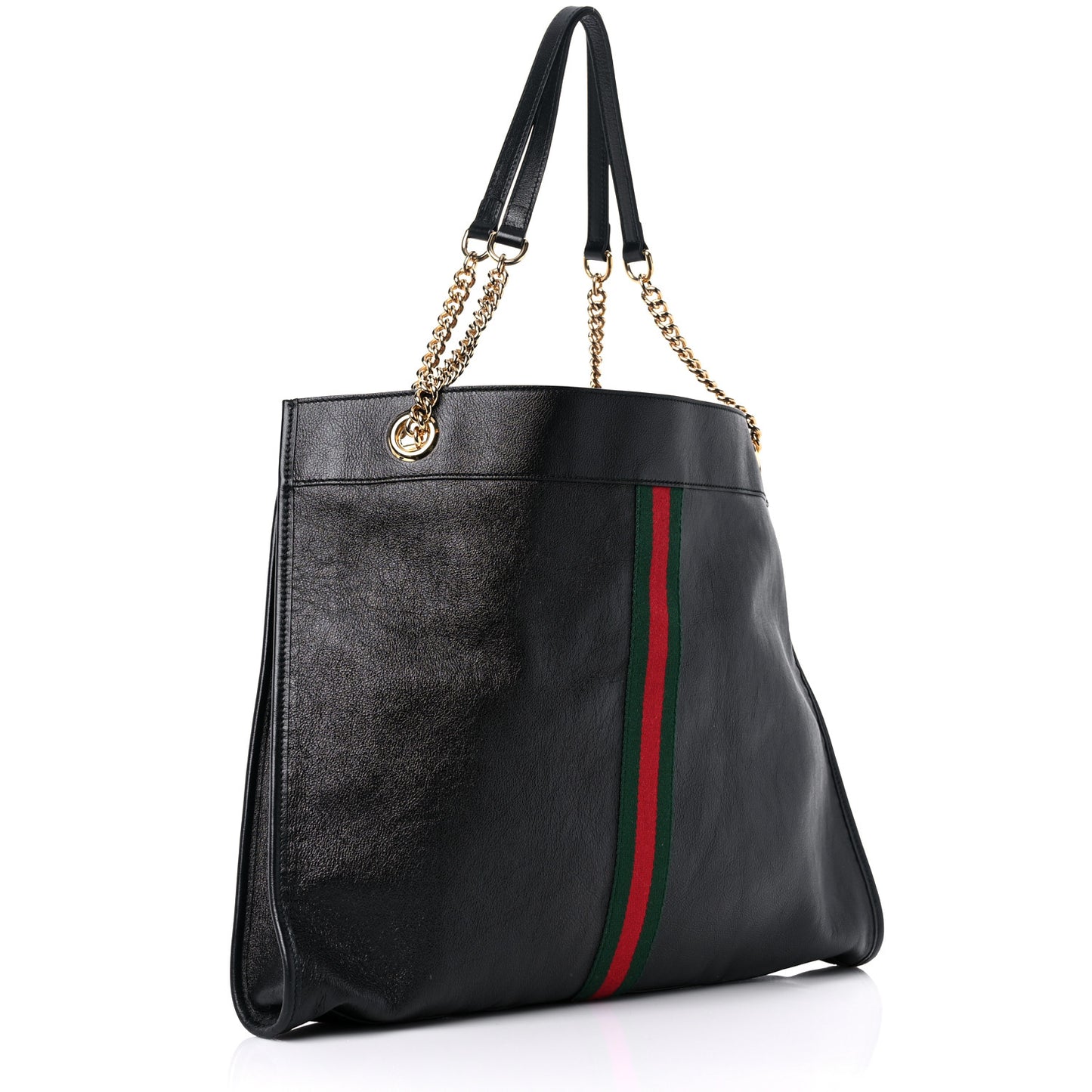 Calfskin Large Rajah Chain Tote Black