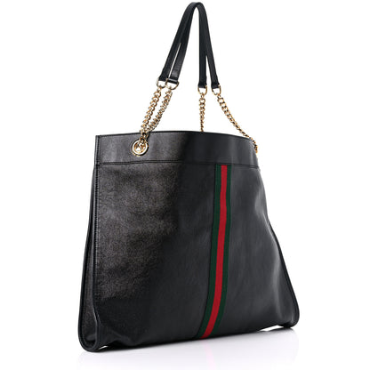 Gucci Calfskin Large Rajah Chain Tote Black 3 of 14