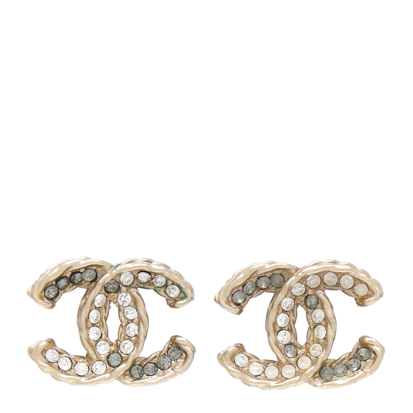 Crystal CC Rope Earrings Gold