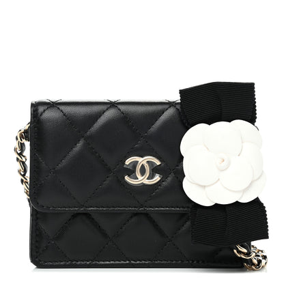 Chanel Lambskin Quilted My Chanel Lady Card Holder On Chain Black 1 of 4
