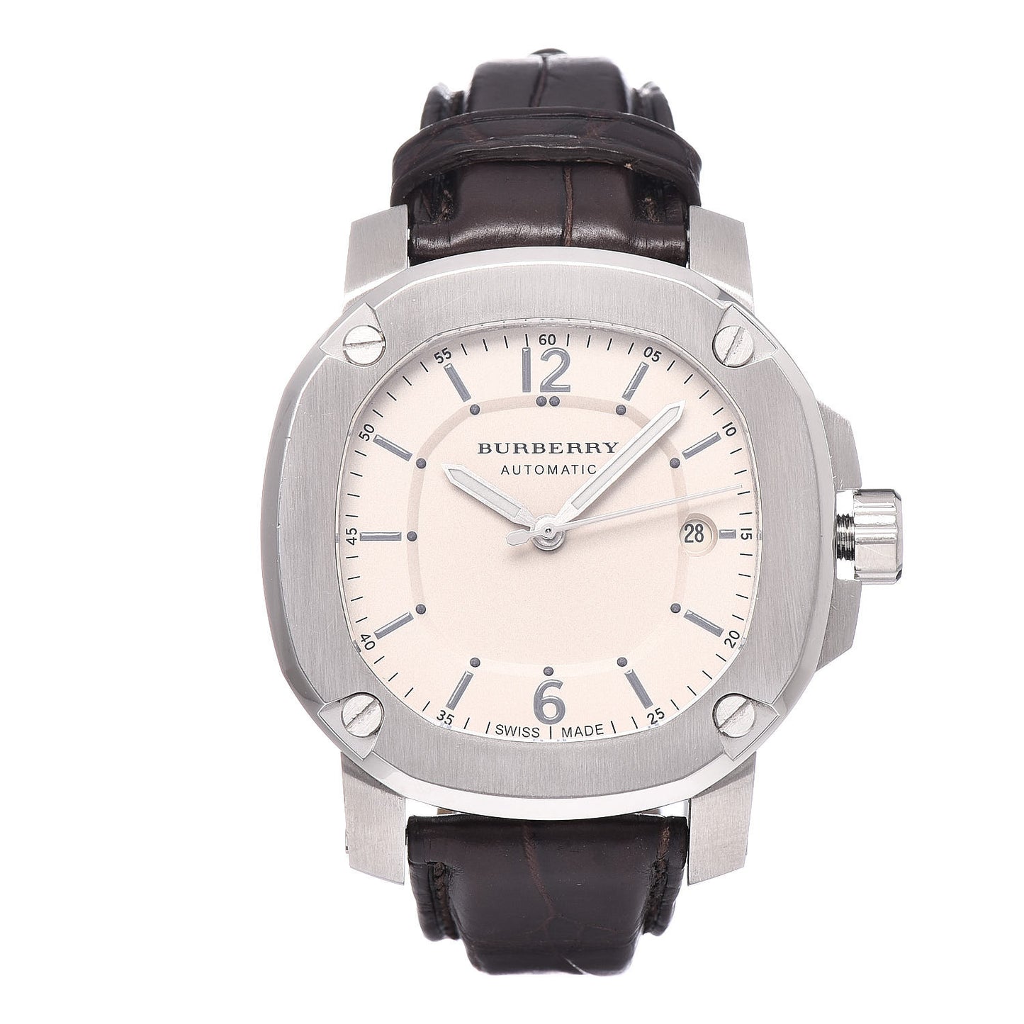 Stainless Steel Alligator 43mm The Britain Automatic Watch Ivory BBY1201