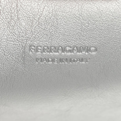 Salvatore Ferragamo Metallic Calfskin Small The Studio Box Bag Argento 6 of 13