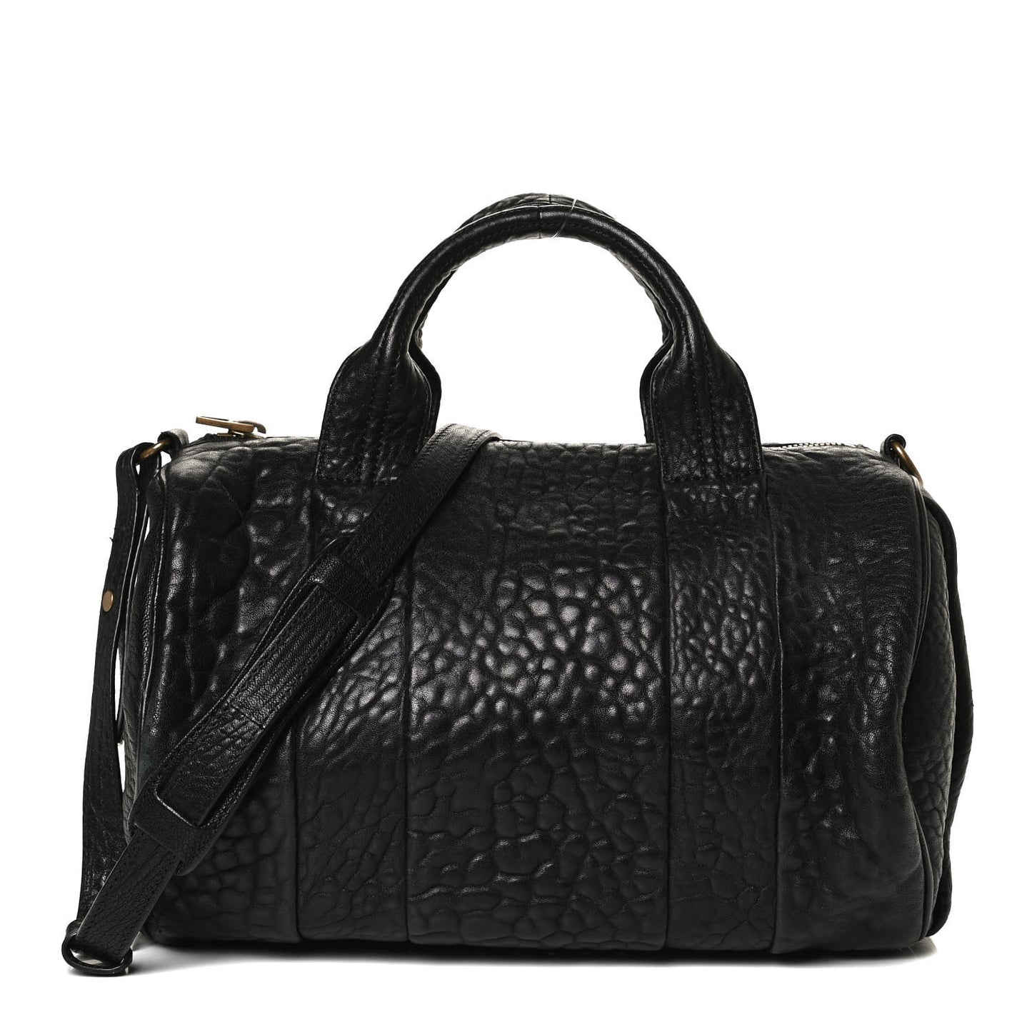 Pebbled Lambskin Rocco Black Antique Brass Hardware