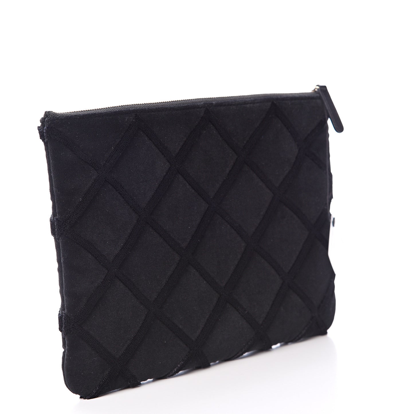 Velvet Quilted Medium Cosmetic Case Black